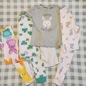 Kids Easter Bunny Pajama Set - Multicolor